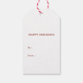 Rustoise Winterbes Holiday Cadeaulabel (Achterkant)