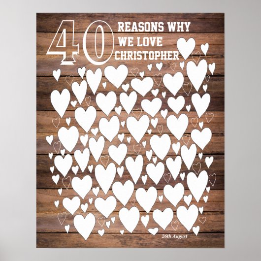 Rustoord 40e Verjaardag Gastboek Poster (Voorkant)