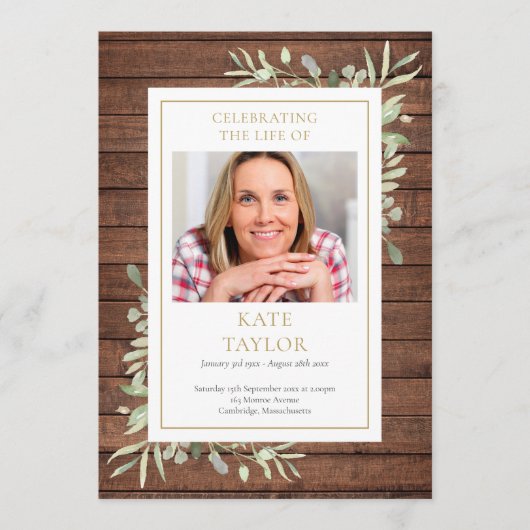 Rustoord Begrafenis Orde van Dienst Programma (Voorkant)