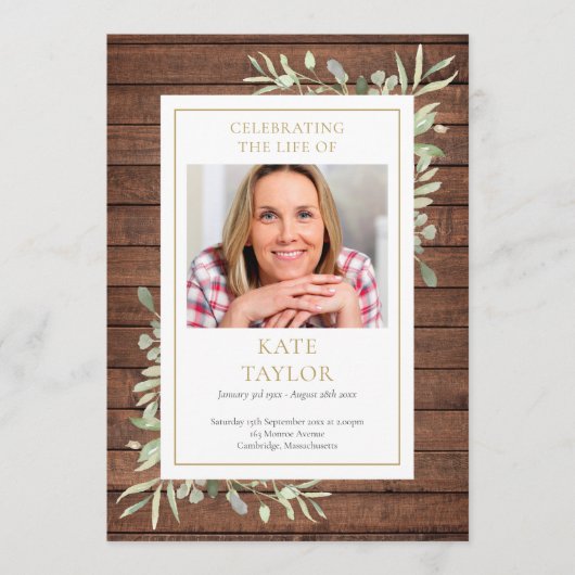 Rustoord Begrafenis Order of Service Programma (Voorkant)