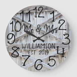 Rustoord Gepersonaliseerd Grijs Hout Op Maat Grote Klok