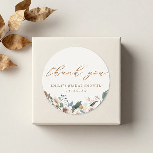 Rustoord Herfst Bloem Bruiloft Shower Favor Ronde Sticker