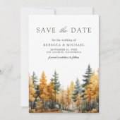 Rustoord Herfst Bos Foto QR Code Trouwen Save The Date (Voorkant)