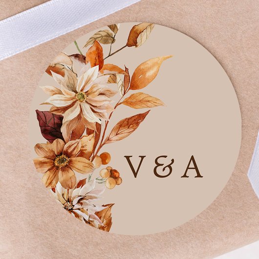 Rustoord Herfstbladeren Monogram Sticker
