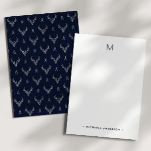 Rustoord Herten Monogram & Naam Briefpapier Notitiekaartje