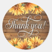 Rustoord Hout Zonnebloem Dank je! Sticker (Voorkant)