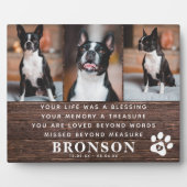 Rustoord Huisdier Herdenkingscitaat & Fotocollage Fotoplaat (Voorkant)