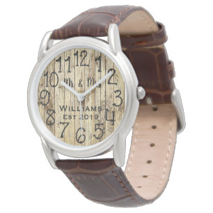 Rustoord Persoonlijk Bruin Hout Op Maat Horloge