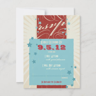 Rustoord Poster: Rood, Wit & Blauw Huwelijksreacti Kaart