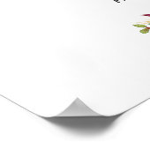 Rustoord Roze Rode Bloemige Bruidsshower Bordje Poster (Hoek)