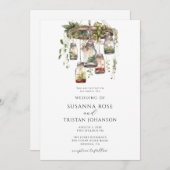 Rustoord Waterverf Bloemstuk Mason Jar Lichten Bru Kaart (Voorkant / Achterkant)