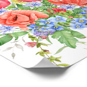 Rustoord Waterverf Wilde Bloemen Zitplaatskaart 12 Poster (Hoek)