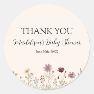 Rustoord Wildbloem Baby Borrel Bedankt Stickers