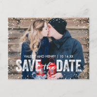 Rustoord Winter Sneeuwval Save The Date Foto