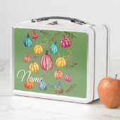 Rustos Pompoenen Kunst Aangepaste Naam Lunchbox (In situ)
