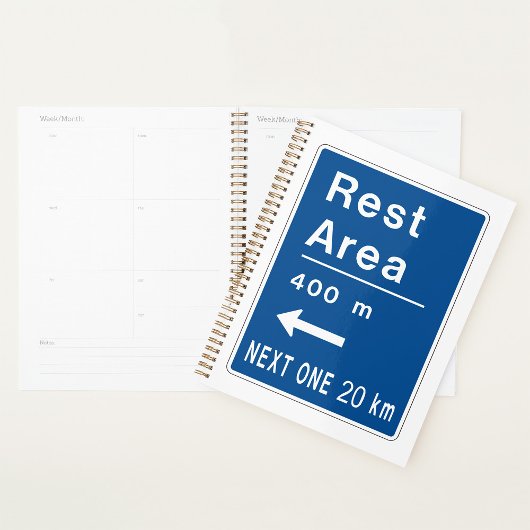 Rustplaats 400m Links Wegbord Planner