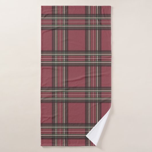 Rustrode geruite badhanddoek (Badhanddoek)