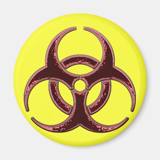 Rusty Bio Hazard Symbool Magneet (Voorkant)