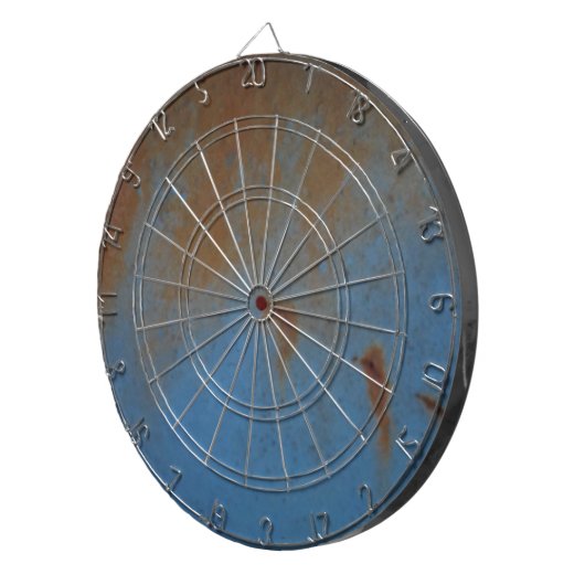 Rusty Blue achtergrond Dartbord (Voorkant Rechts)
