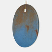 Rusty Blue achtergrond Keramisch Ornament (Links)