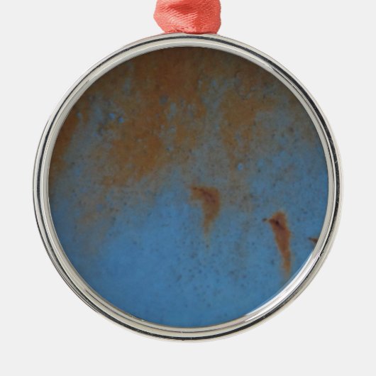 Rusty Blue achtergrond Metalen Ornament (Voorkant)