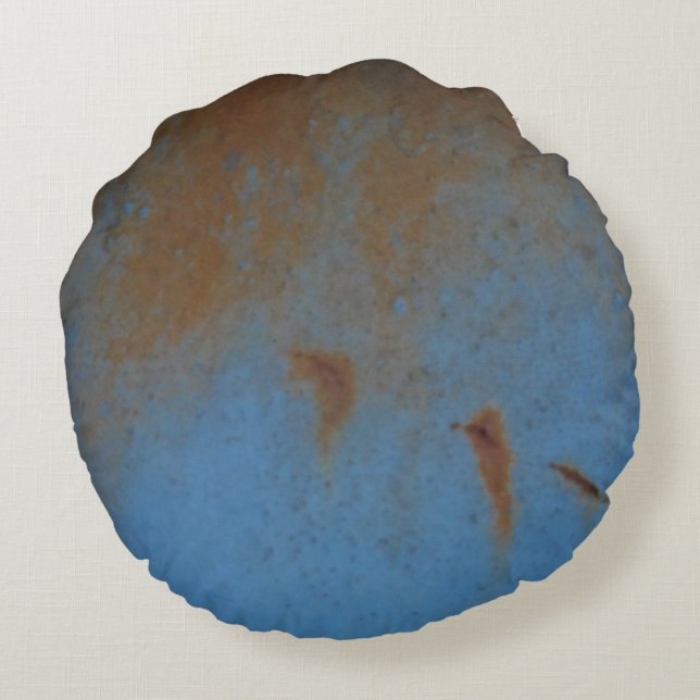 Rusty Blue background  Sluiten Rond Kussen (Achterkant)