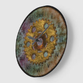 Rusty Blue en Brass Tones Steampunk Clock Grote Klok (Hoek)