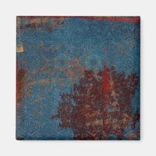 Rusty Blue Pattern Achtergrond Magneet