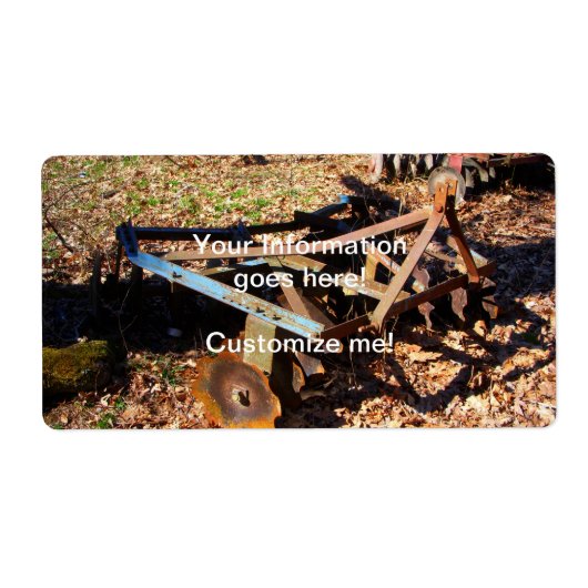 Rusty Boerderij Field Equipment Etiket (Voorkant)
