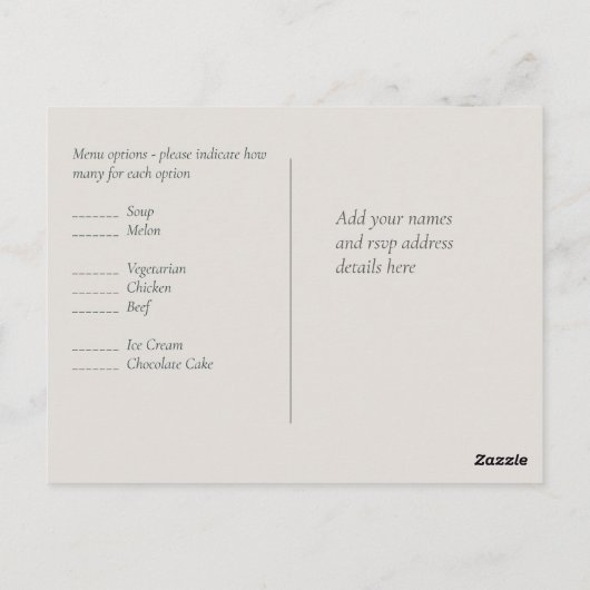 Rusty Brons Leaf Bruiloft RSVP Briefkaart (Achterkant)