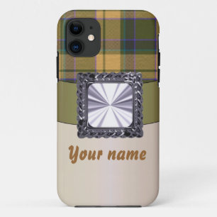 Rusty brown tartan plaid iPhone 11 hoesje