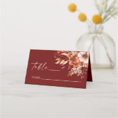 Rusty Burgundy Brown Bloemen Huwelijk (Voorkant)