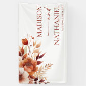 Rusty Burgundy Brown Floral Flower Wedding Spandoek (Verticaal)