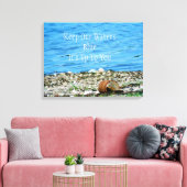 Rusty can by Blue Water Message Wrapped Canvas Afdruk (Insitu (Woonkamer))