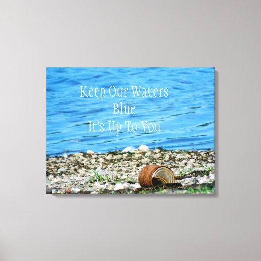 Rusty can by Blue Water Message Wrapped Canvas Afdruk (Voorkant)