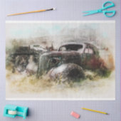Rusty Car Boerderij  20x30 ontkoppelde pagina Tissuepapier (Craft)