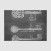 Rusty Chalkboard Victoriaans steampunk skeletsleut Tissuepapier (Voorkant)