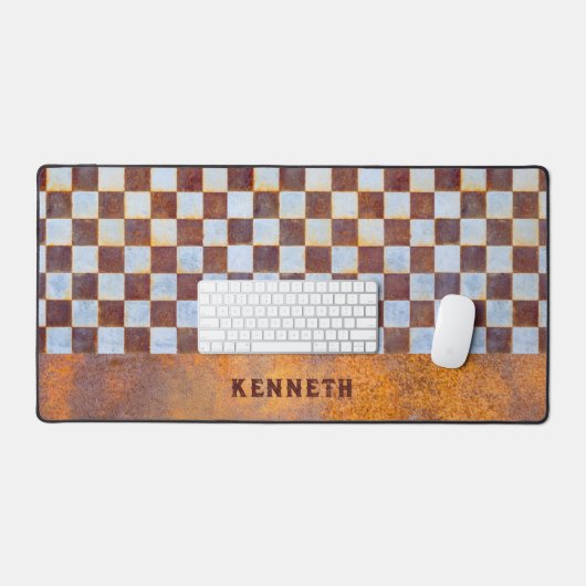Rusty Checkers Aangepaste naam Bureaumat (Keyboard & Muis)
