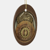 Rusty  Cogs Steampunk Persoonlijk Keramisch Ornament (Rechts)