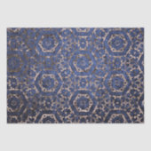 Rusty Damask Patroonbedekking Blue Grunge Texture Tissuepapier (Voorkant)