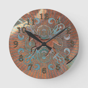 Rusty Equestrian Wall Clock Ronde Klok