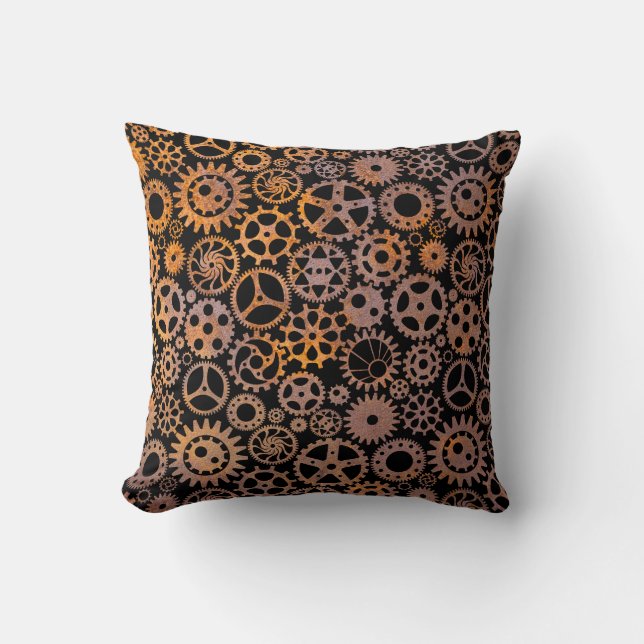 Rusty Gears Steampunk Kussen (Voorkant)