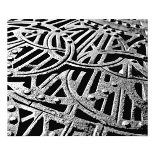 Rusty Grate in Grey Foto Afdruk