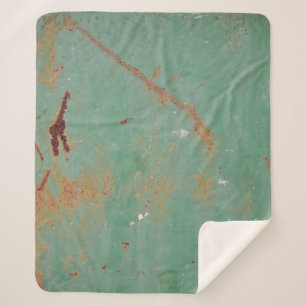 Rusty groen gewethered textured metal urban panel  sherpa deken