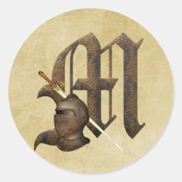 Rusty Knachten Initiaal M Ronde Sticker