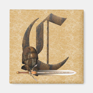 Rusty Knight Initiaal C Magneet