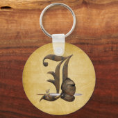 Rusty Knight Initiaal J Sleutelhanger (Voorkant)
