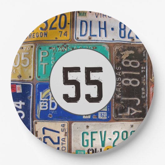 Rusty Licence Bord 55th Birthday (Voorkant)