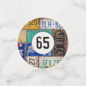Rusty Licence Bord 65th Birthday Confetti (Kleine voorkant)