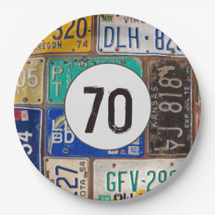 Rusty Licence Borden 70th Birthday Papieren Bordje